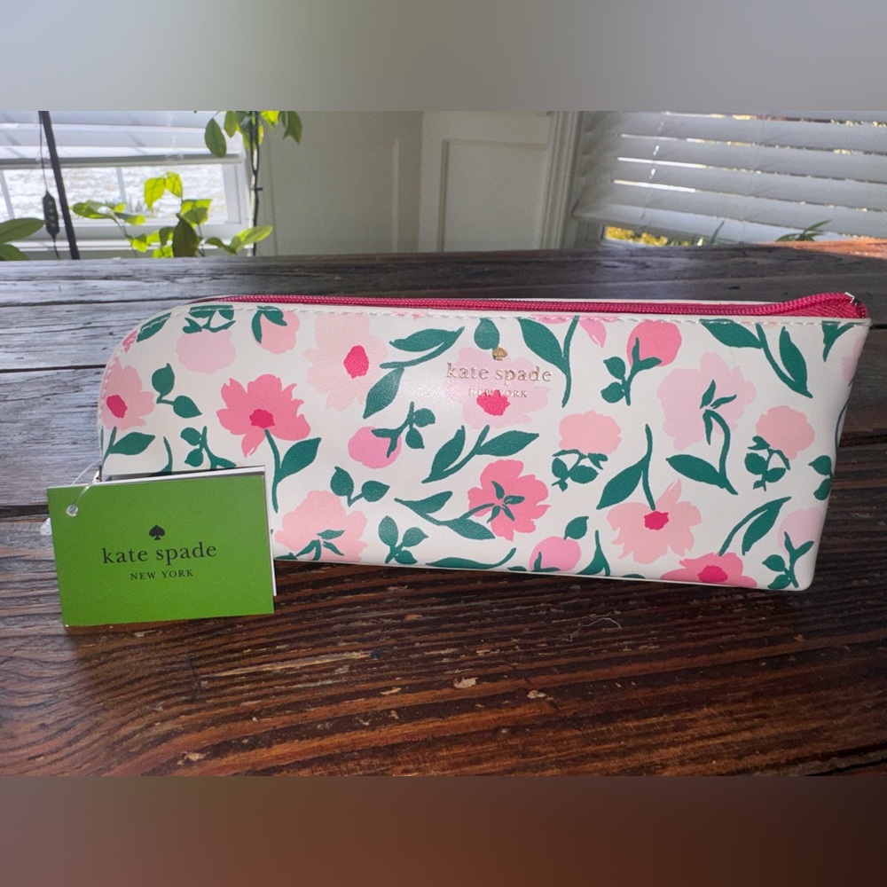 Kate Spade Pink and Green Floral Pouch